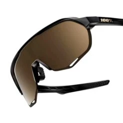 Lunettes 100 % S2 Noir Mat Avec Verre à Effet Miroir Soft Gold 5 Lunettes 100 % S2 Noir Mat Avec Verre à Effet Miroir Soft Gold -Pro Vélo Soldes 100 60006 00003 003