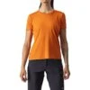 T-shirt Castelli Tech 2 Manche Courte Orange Rouille Femme