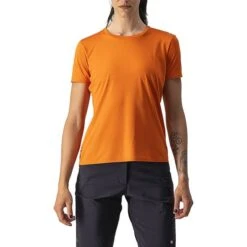 T-shirt Castelli Tech 2 Manche Courte Orange Rouille Femme
