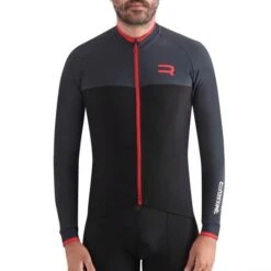 Maillot Finisseur Core Thermal Manche Longue Noir Anthracite Rouge -Pro Vélo Soldes fns c1331901 03 261