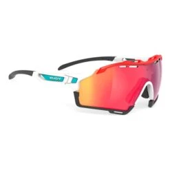 Lunettes Rudy Project Cutline Blanc Gris Rouge Avec Verre RP Optics Multilaser Rouge
